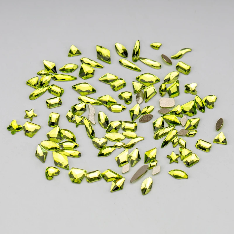 VDD 100 Stück/500 Stück Mix Form Farbe Glas Kristall Nicht HotFix Strass Strass Glitzer Steine Dekoration DIY Nail Art Zubehör – Detail 17