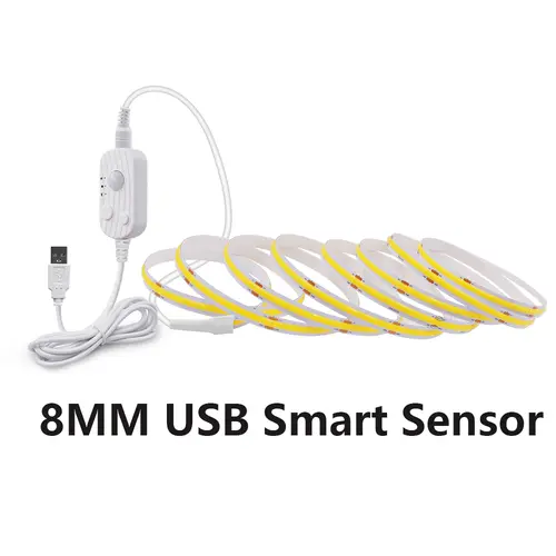 5V 3mm 5mm 8mm COB LED Strip Lights USB Motion Sensor Battery Powered 320LEDs/M Flexible Tape Cabinet Kitchen Night Light Decor - Image 11