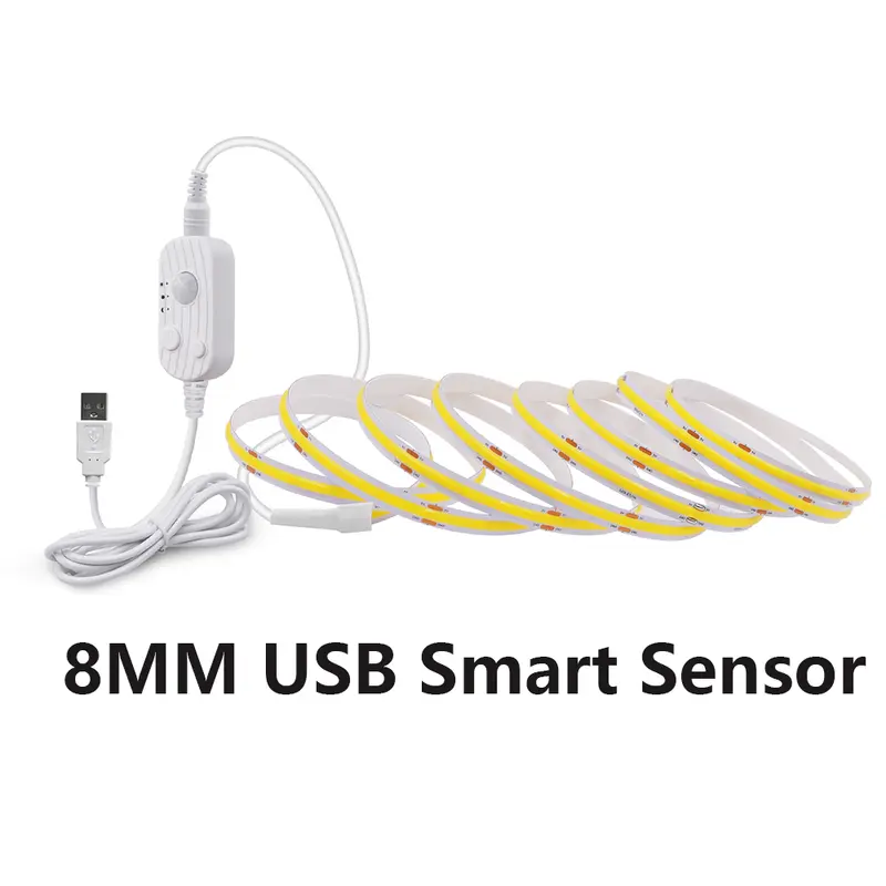 5V 3mm 5mm 8mm COB LED Strip Lights USB Motion Sensor Battery Powered 320LEDs/M Flexible Tape Cabinet Kitchen Night Light Decor - Image 11