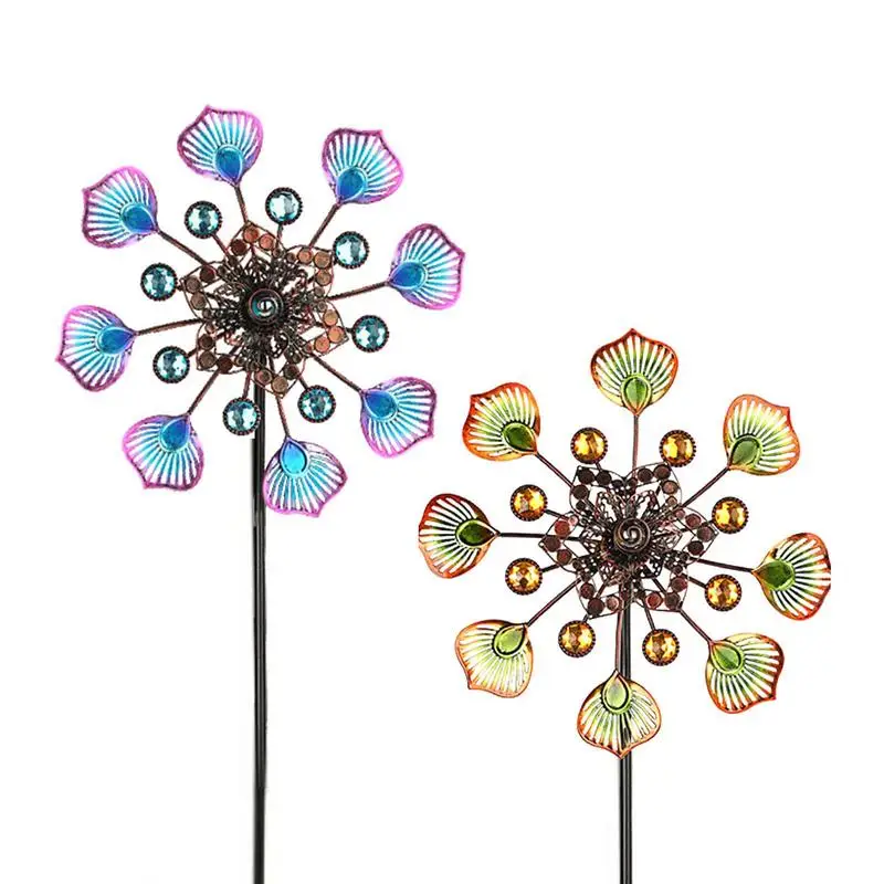 

Вращающийся металлический Спиннер Peacocks Tail с поворотом на 360 градусов, вращающийся штифт-колокольчик для сада и бытового декора