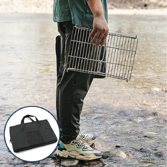 야외 캠핑을 위한 화로 접이식 테이블과 스테인레스 스틸 그릴