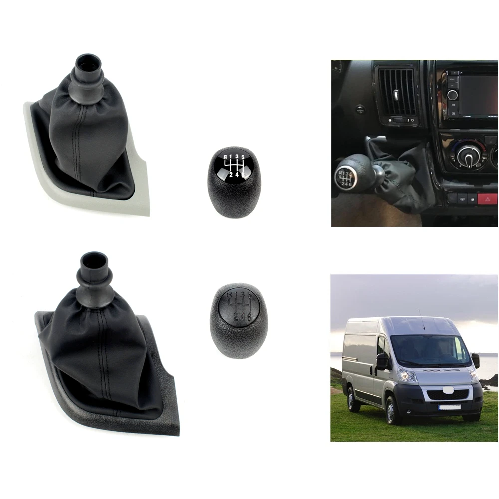 6-Speed Gear Knob With Shift Boot For Fiat Ducato, Citroen Jumper, Peugeot Boxer