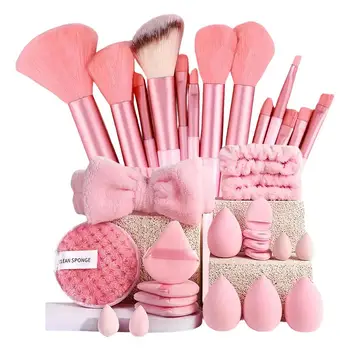 Set di pennelli per trucco professionali da 33 pezzi con accessori per pelli miste - Con pennelli morbidi, adatti ai principianti