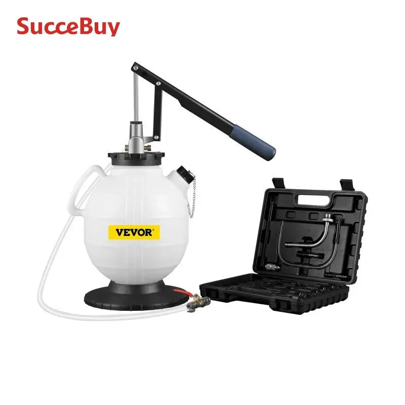 Oil Syringe Pump Liquid Transfer Pump SucceBuy Transmission Fluid Pump ATF Fluid Transfer Filler 7.5L with Control Valve & 15 Common Adapters Kit for Oil Replacement