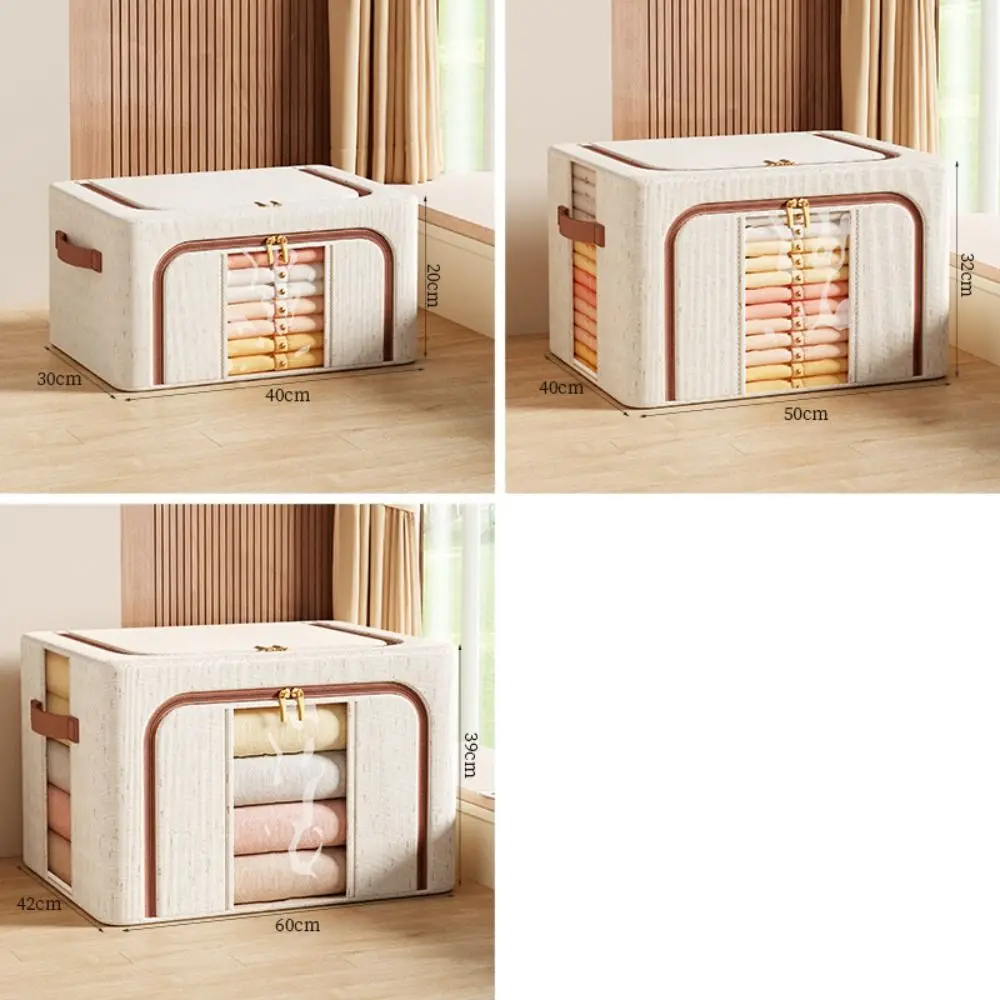 Visible Window Clothes Storage Bins Clothes Organizer with Durable Handle Wardrobe Sorting Storage Bucket Foldable 6