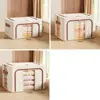 Visible Window Clothes Storage Bins Clothes Organizer with Durable Handle Wardrobe Sorting Storage Bucket Foldable 6