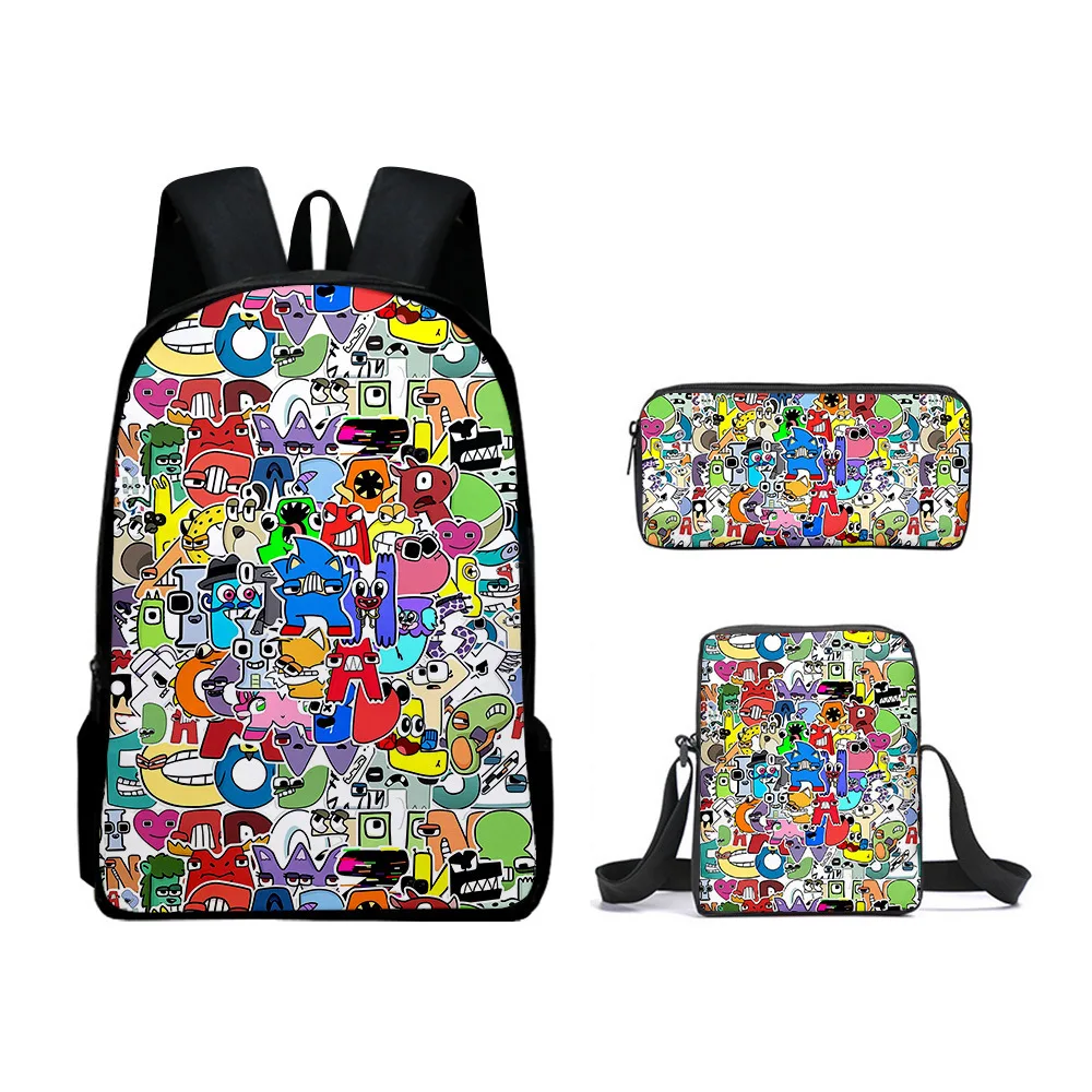Game peripherals Alphabet Lore backpack Alphabet Legend backpack shoulder bag shoulder bag pencil case backpack three piece set 1