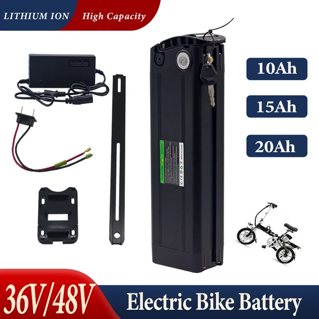 Batterie lithium-ion aste avec chargeur, Silverfish 36V, 48V, 10Ah, 15Ah, 20Ah, 800W, 500W, 18650 1