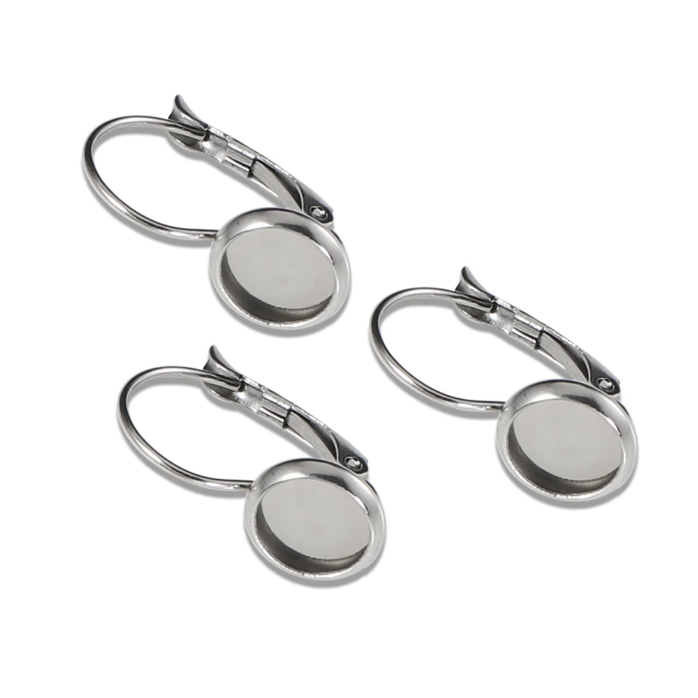 Orecchini Cabochon Fai Da Te 20 Ganci Per Orecchini In Acciaio Inox Con Vassoi 10x25mm Per Cabochon E Diy G 575307