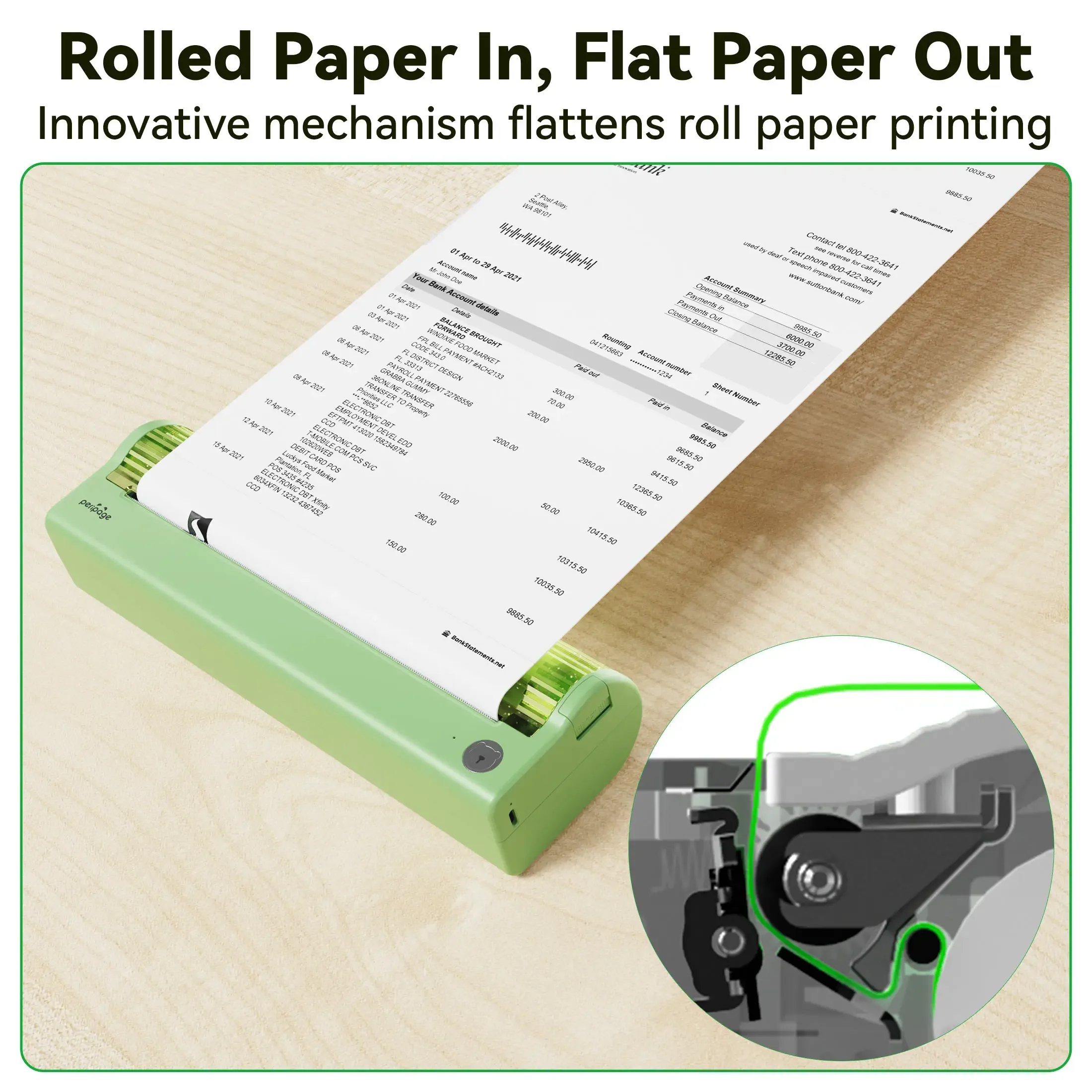 GlowMartPeriPage P80 Portable A4 Thermal Printer Wireless 203/304Dpi Thermal Printer Fit Multi Size Paper Label