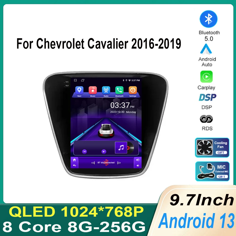

android 13 For Chevrolet Cavalier 2016-2019 Car Radio GPS Navigation Carplay Multimedia Player Auto Stereo QLED BT WIFI DSP