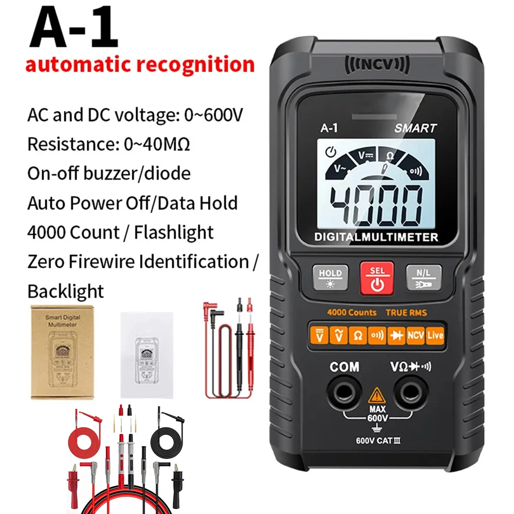 Multimetro Digitale Smart 4000 Conteggi Misuratore Professionale Senza Contatto Auto Ac/Dc Tensione Ohm Diodo Capacità Dmm Tester Per Strumento