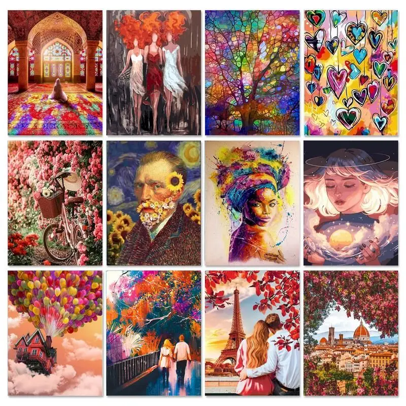 

GATYZTORY 40x50cm Painting by numbers Handmade Picture Drawing Scenery DIY Coloring Paint by numbers Wall art Home decor