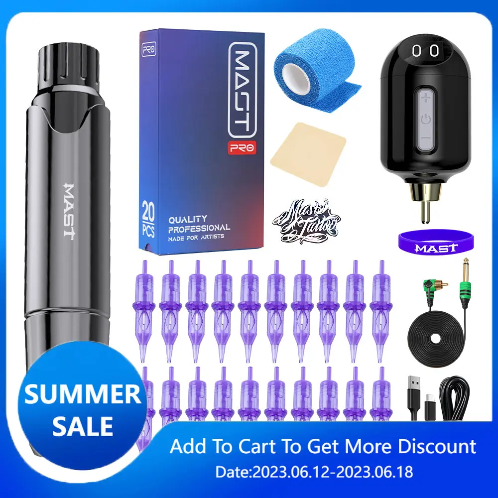 Mast P10 Rotary Wireless Tattoo Machine Pen Mastlabs Battery Mast Pro