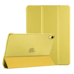 Slim Stand Hard Back Cover for Tablets - Universal Fit & Enhanced Protection (Yellow)