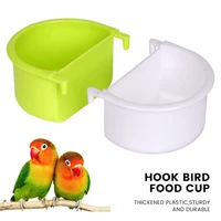 New 2pcs Bird Food Feeding Dish Easy to Install Bird Cage Feeder Bowl for Small Animals Budgie Parrot Parakeets Lovebirds 2