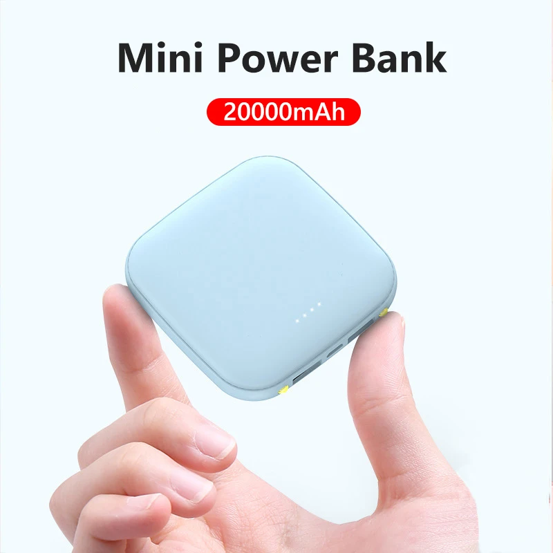Power Bank portatile 20000mAh 2.1A Mini Powerbank a ricarica rapida per iPhone 16 Samsung Huawei Xiaomi Alimentatore a batteria esterna