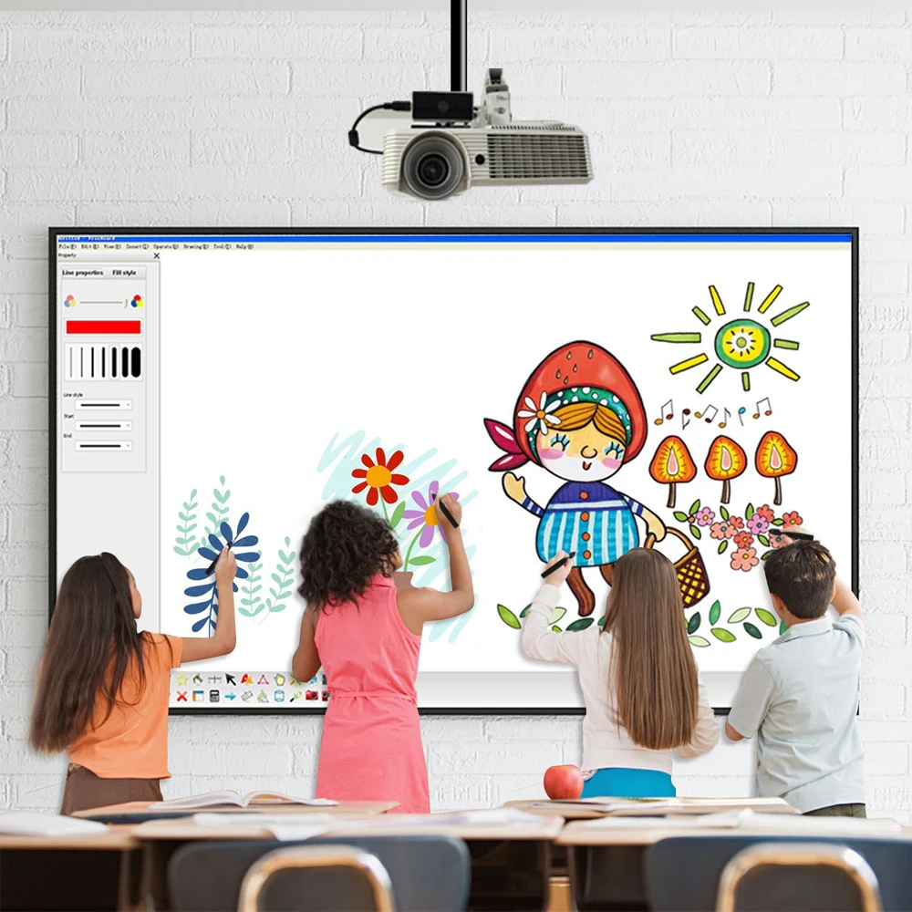 Low Price Mutil Touch Interactive Whiteboard for Education, Meeting, Training High Resulotion Fridge Magnetic Whiteboard