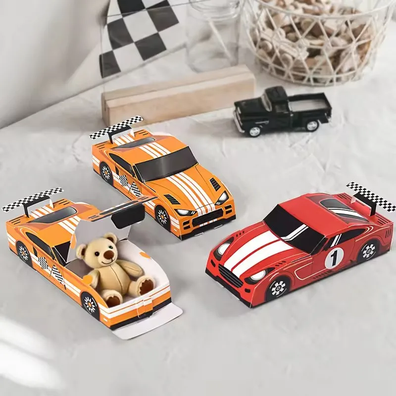 10/20Pcs Racing Auto Thema Geschenk Box Kinder Junge Geburtstag Party Favors Candy Cookie Verpackung Boxen Dekor Baby dusche Gefälligkeiten Liefert – Detail 2