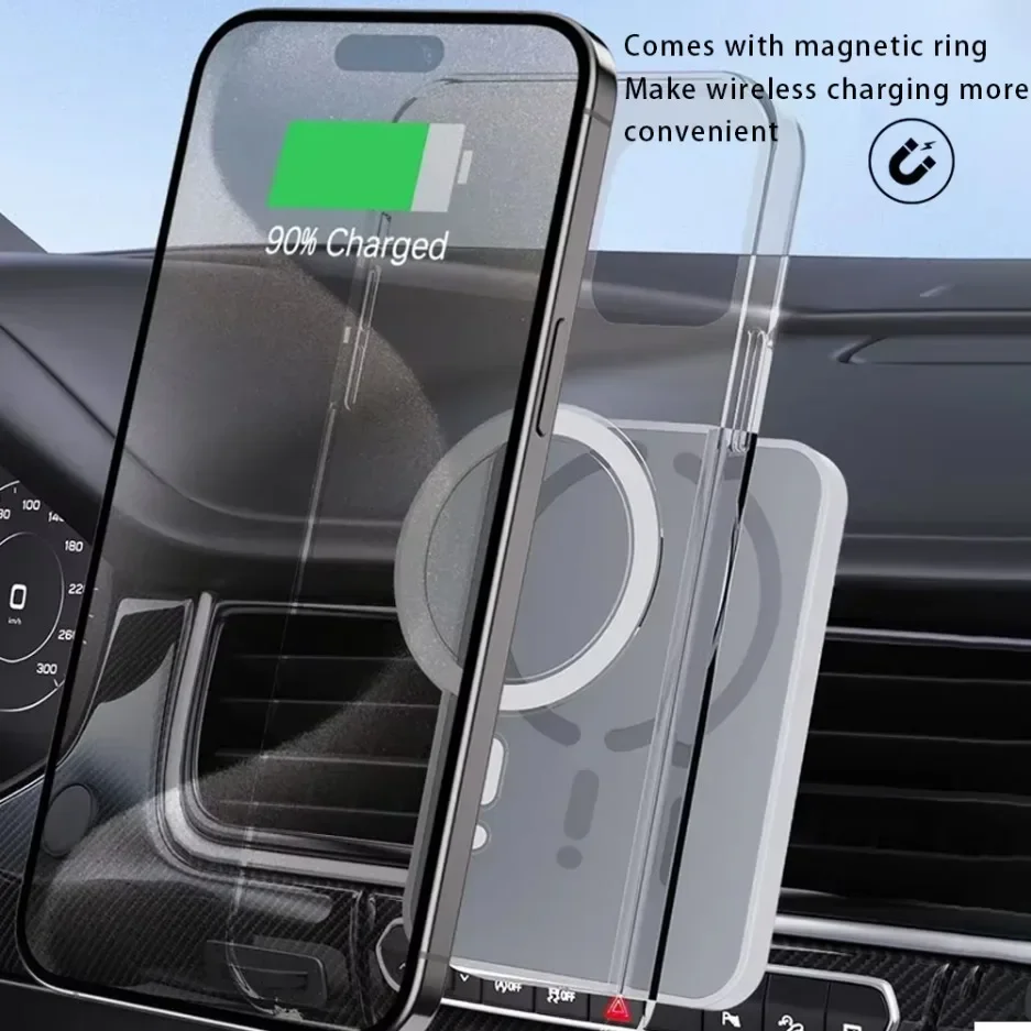 100W Magnetic Car Wireless Charger For Magsafe iPhone 16 15 14 13 12 Pro Max Air Vent Car Phone Holder Stand Fast Charging