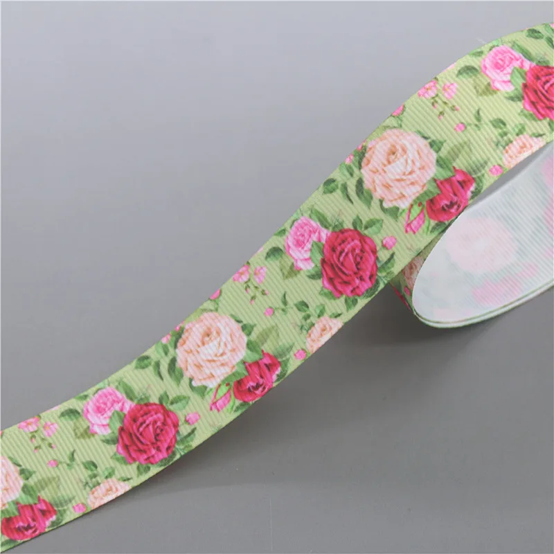Sunflower Flower Printed Grosgrain Ribbon 50yards Accessories Headwear Decoration Collar DIY Sewing Craft S2556