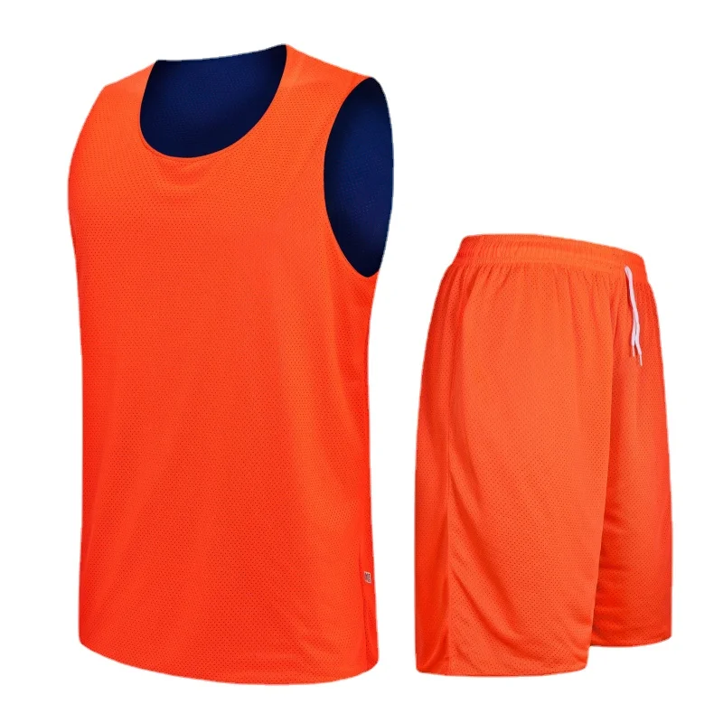 Double-side Design Basketball Jersey Sets Uniforms DIY Sports Clothing Breathable Youth Training Basketball Jerseys