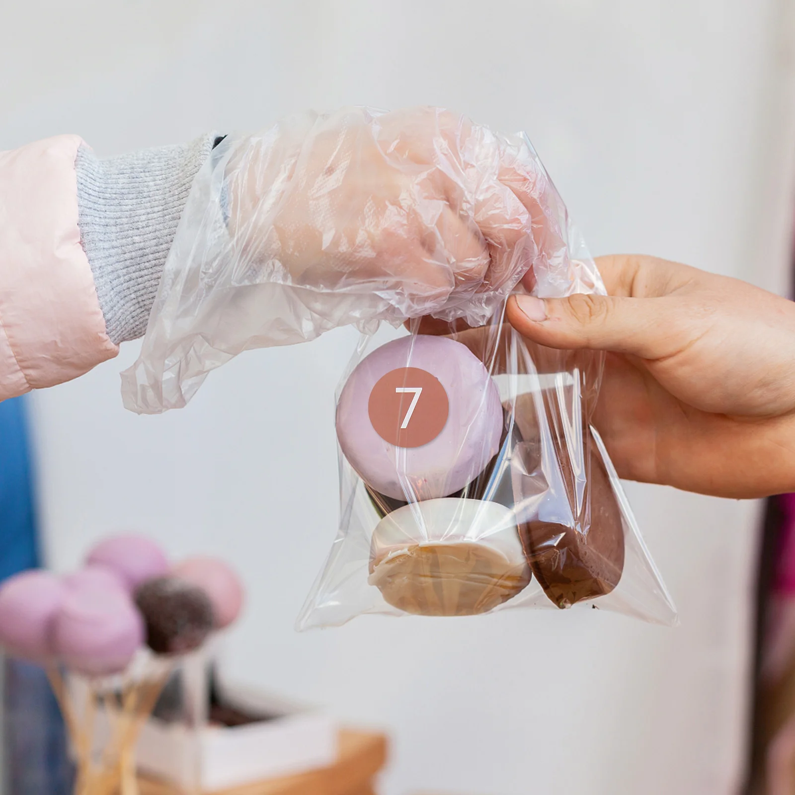 라운드 PVC 번호 방수 스티커, 식탁 스티커, 접착식 집 스티커, 5 장