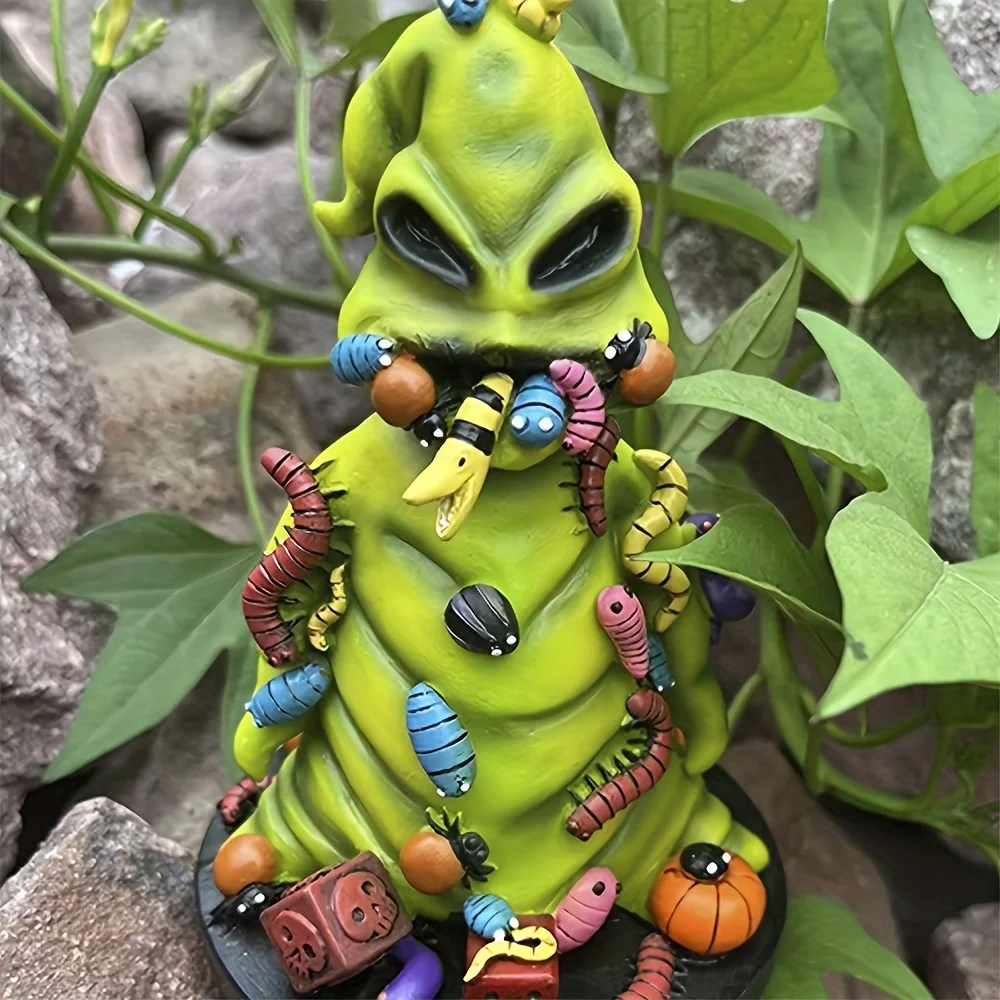 

Статуя ведьмы на Хэллоуин, статуя волшебника, зеленые призраки едят черви, искусственное украшение для домашней комнаты