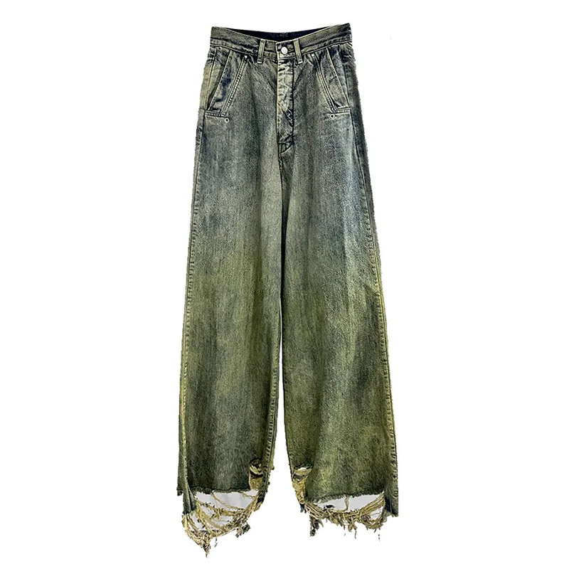 PFNW High Quality Japanese Vintage Straight Drag Washed Jeans Gradient Spring 2025 New Denim Long Pants Casual Trousers 28W5912 6