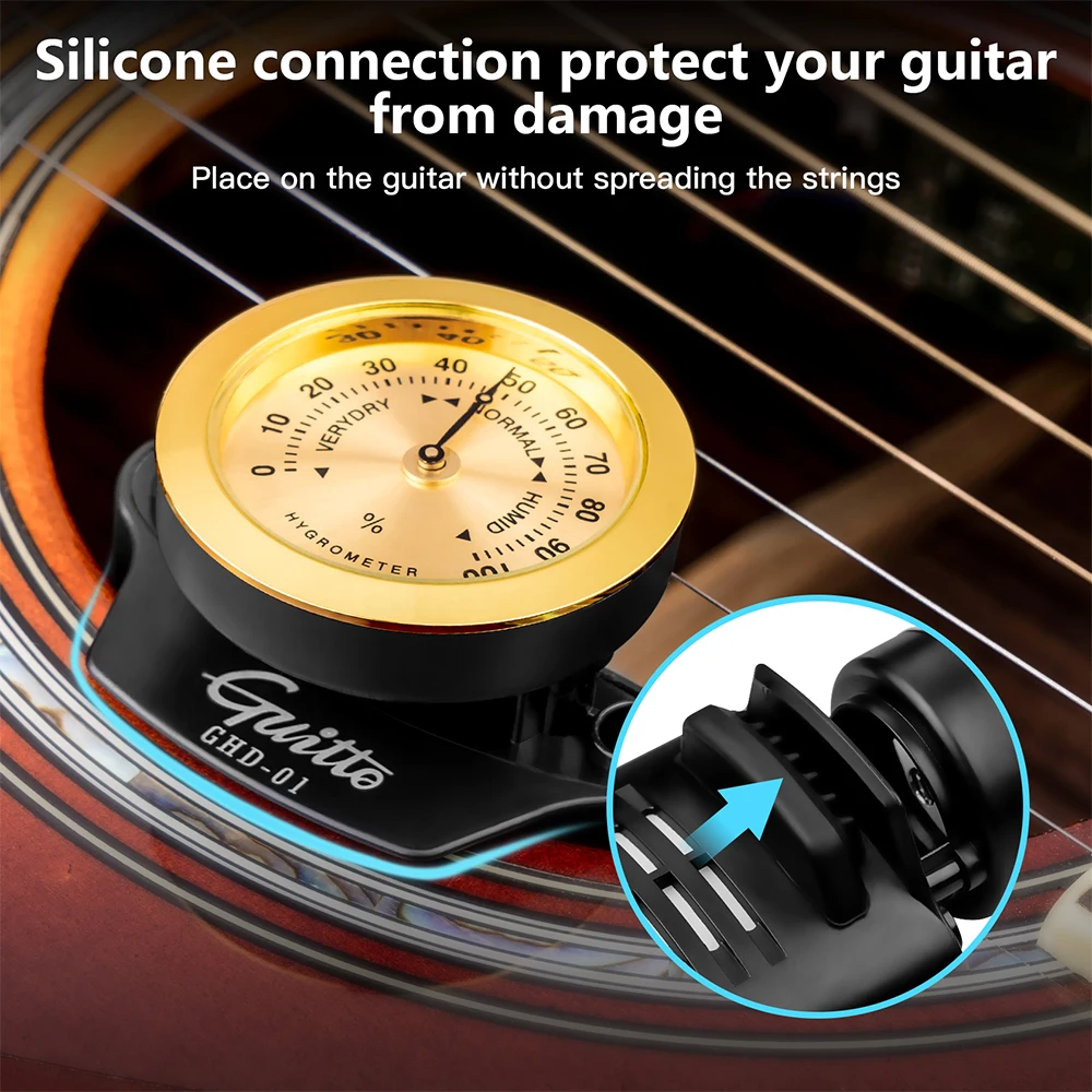 Guitto Series GHD-01 Acoustic Guitar Humidifier Hygrometer 2 in 1 Humidity Care