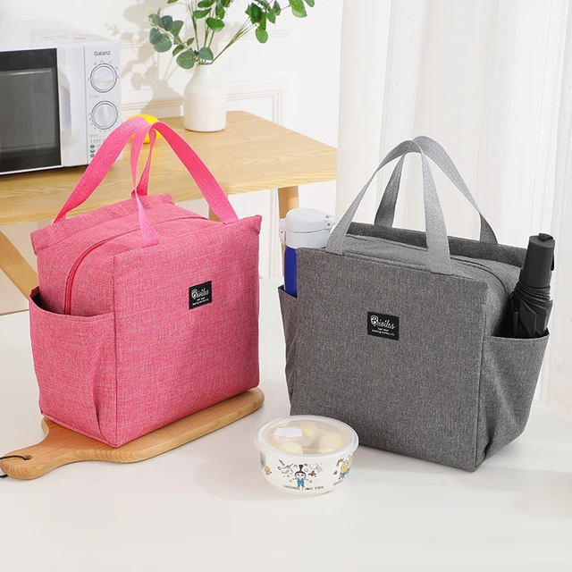 Insulated Lunch Bag for Women Men Double Deck Lunch Box, Reusable Leakproof Lunch  Box Cooler Tote Bag for Work Picnic School or Travel, Double Compartment  (Grey,15L ) 