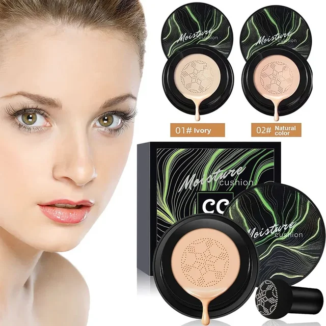 Fondotinta magico Testa a fungo Cuscino d'aria CC Cream Correttore viso Fondotinta idratante impermeabile Base Cosmetici per il trucco 1