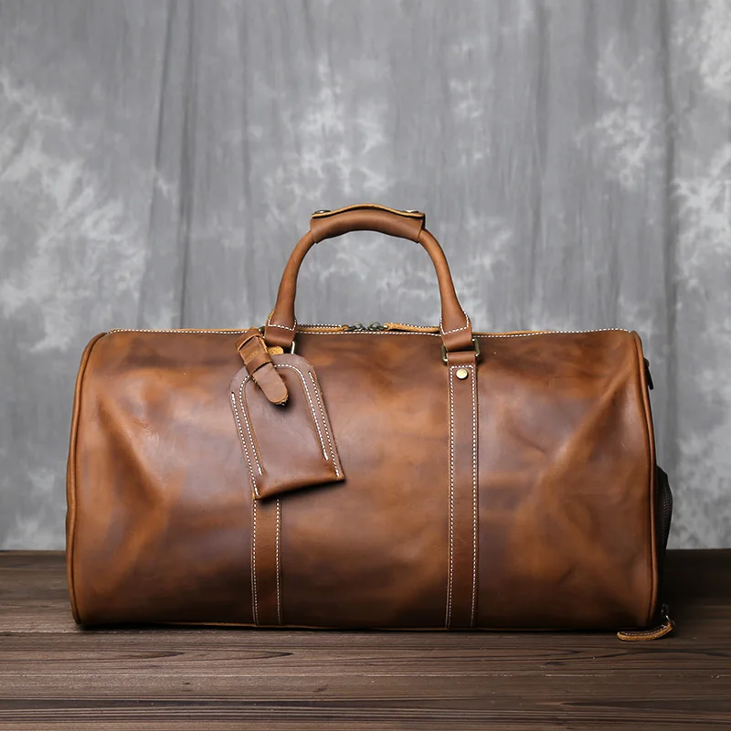 Boston bag luxury duffle bag men sac de voyage Genuine Leather Women's travel  bag Clothes bag - AliExpress