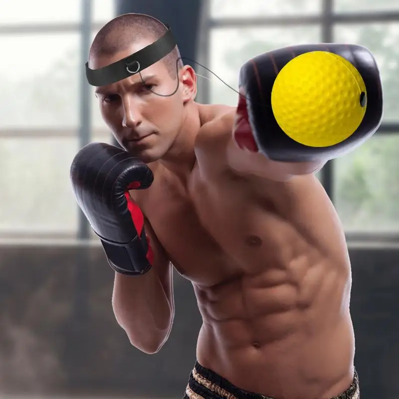 Boxing Ball With Headband React Training Boxing Reflex Ball With Headband Workout Equipment Beginners Fitness Reflex For