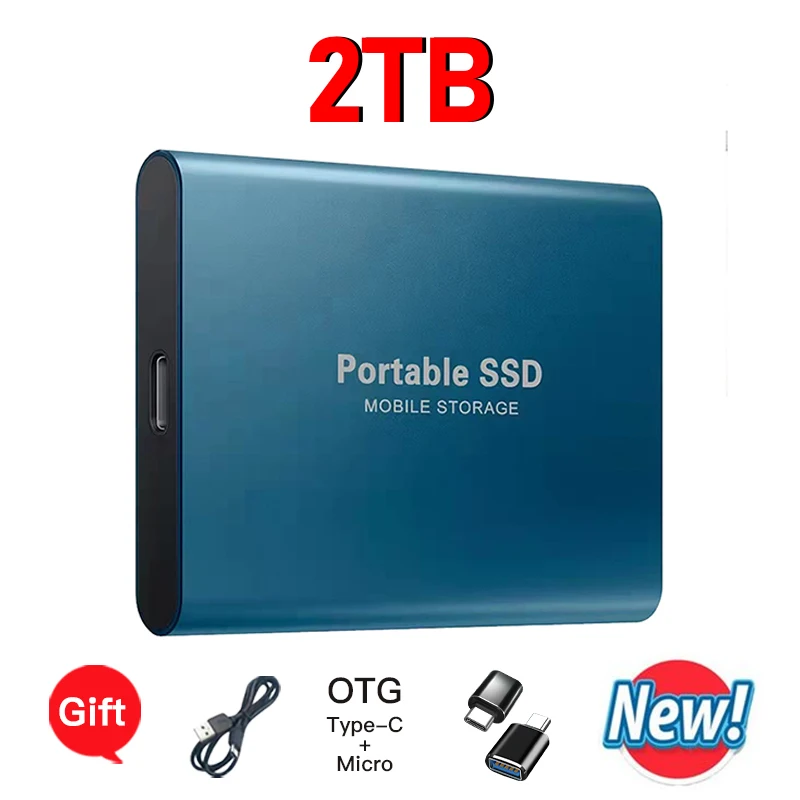 External Hard Drive 4TB Portable SSD 8TB External Solid State Drive Mass Hard Disk Hard Disk High-Speed Storage for PC/Mac/Phone