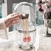 Rotating Cosmetic Makeup Organizer Storage Tube with Lid Clear Organizer Box Makeup Brush Holder Acrylic Organizers Bathroom 5