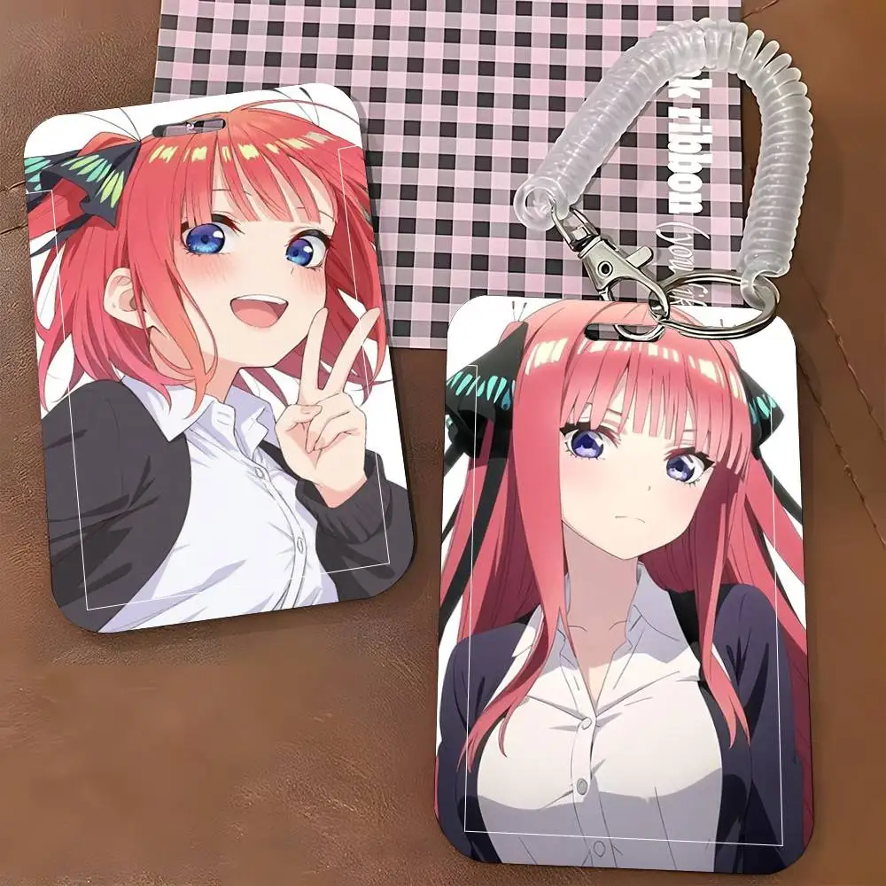 나카노 니노 LOVE 애니메이션 The Quintessential Quintuplets ID 카드 슬리브 학교 카드 액세스 ID 카드 보호 슬리브 Easy Push