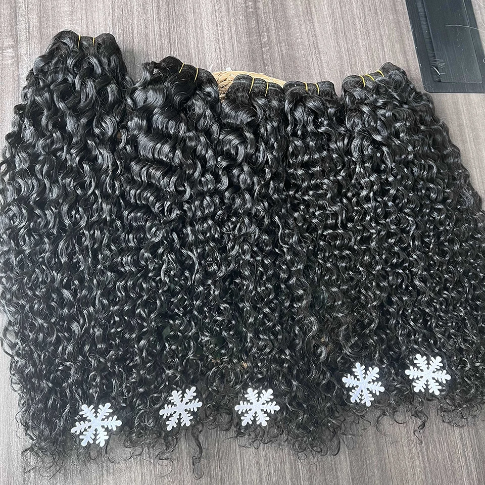 Water Wave Bundles Natural Black Brazilian Virgin Human Hair Extensions Water Wave Wavy Wet 1/3/4 Bundles Double Weft for Women 1