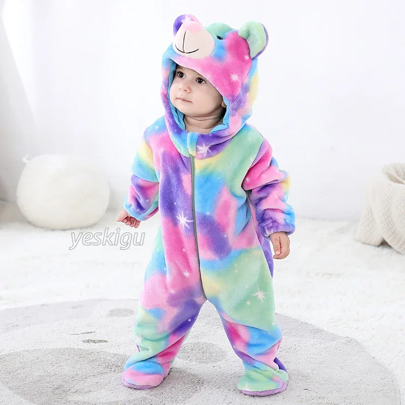 

Colorful Bear Costume Newborn Baby Clothes Boy Girl Romper Onesie Cosplay Bebe Bodysuits Kids Winter Soft Outfit Halloween Suit