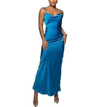 Women Elegant Bodycon Dress Summer Evening Party Birthday Solid Backless Lace Up Long Dress Spring Clothing Party Prom Vestidos