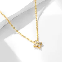 Collier délicat à petites fleurs pour femmes, couleur or argent, acier inoxydable, Zircon, ras du cou, pendentif, bijoux cadeaux 3