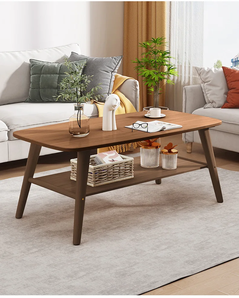 Description Picture 4 of itemBamboo solid wood Home living room coffee table small apartment dining table simple Nordic small table rental sofa side table