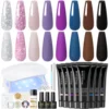 PEACECOLOR Poly UV Gel Kit All for Manicure Gel Nail Extension Set Slip Solution Builder Acrylic Gel Polish Nail Art Tool 1