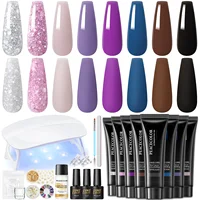 PEACECOLOR Poly UV Gel Kit All for Manicure Gel Nail Extension Set Slip Solution Builder Acrylic Gel Polish Nail Art Tool 1