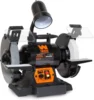 5-Amp 8-Inch Variable Speed Bench Grinder with Flexible Work Light Black orange 1