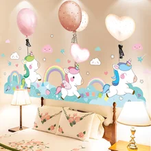 

[SHIJUEHEZI] Cartoon Balloons Wall Stickers DIY Unicorn Animal for Kids Rooms Baby Bedroom Children Nursery Home Decoration