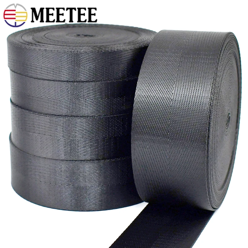 4 미터 20/25/32/38/50mm 스트랩 가방 용 블랙 웨빙 테이프 안전 벨트 리본 밴드 DIY 배낭 바느질 바이어스 바인딩 액세서리