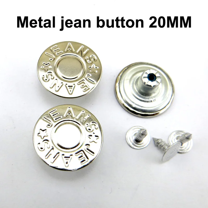 30PCS Gun Black Star Jeans Button 20MM Decoration Garment