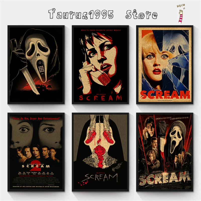 

Classic Horror Movie Kraft Paper Poster Art Painting for Home Decoration Print Decorative Wall Art Decor