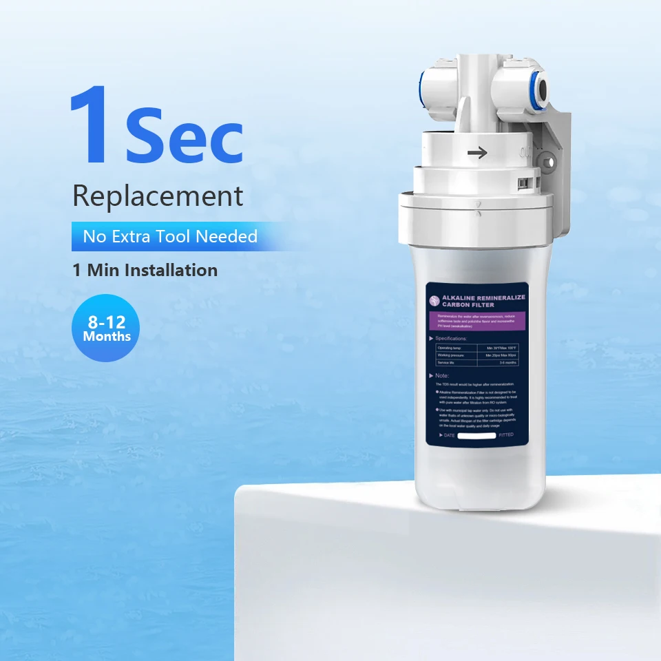 H1-A Under Sink Alkaline Remineralization Filter Quick Knob Reverse Osmosis System